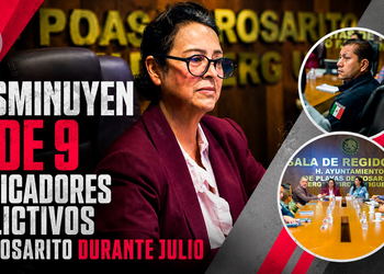 Disminuyen 7 de 9 indicadores delictivos en Rosarito durante julio