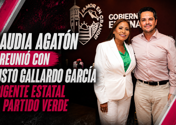 Claudia Agatón se reunió con Fausto Gallardo García, dirigente estatal del Partido Verde y diputado federal, uno de los principales aliados políticos de Morena en Baja California.