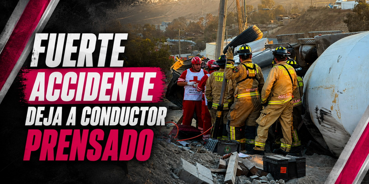 Fuerte accidente deja a conductor prensado tras volcadura de revolvedora