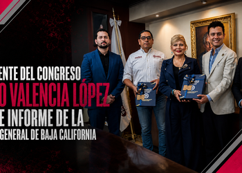 PRESIDENTE DEL CONGRESO ELIGIO VALENCIA LÓPEZ RECIBE INFORME DE LA FISCALÍA GENERAL DE BAJA CALIFORNIA