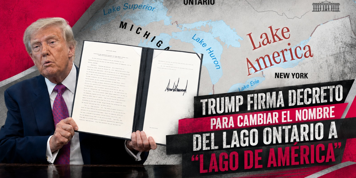 El presidente de Estados Unidos, Donald Trump anunció este jueves que cambiará el nombre del lago Ontario a “lago América”, en medio de una creciente guerra comercial con Canadá.
