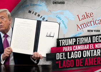 El presidente de Estados Unidos, Donald Trump anunció este jueves que cambiará el nombre del lago Ontario a “lago América”, en medio de una creciente guerra comercial con Canadá.