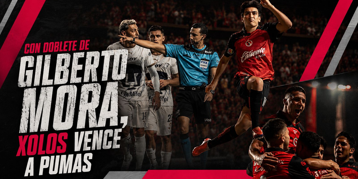 Con doblete de Gilberto Mora, Xolos vence a Pumas