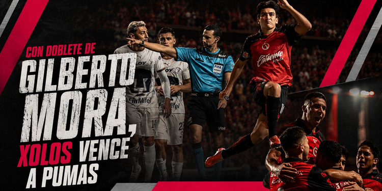 Con doblete de Gilberto Mora, Xolos vence a Pumas