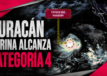 Huracán Karina alcanza categoría 4 en el Pacífico