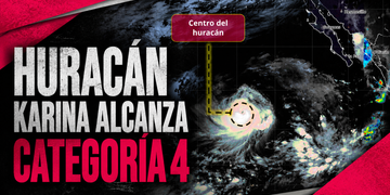 Huracán Karina alcanza categoría 4 en el Pacífico