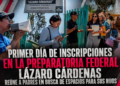 Primer día de inscripciones en la Preparatoria Federal Lázaro Cárdenas reúne a padres en busca de espacios para sus hijos