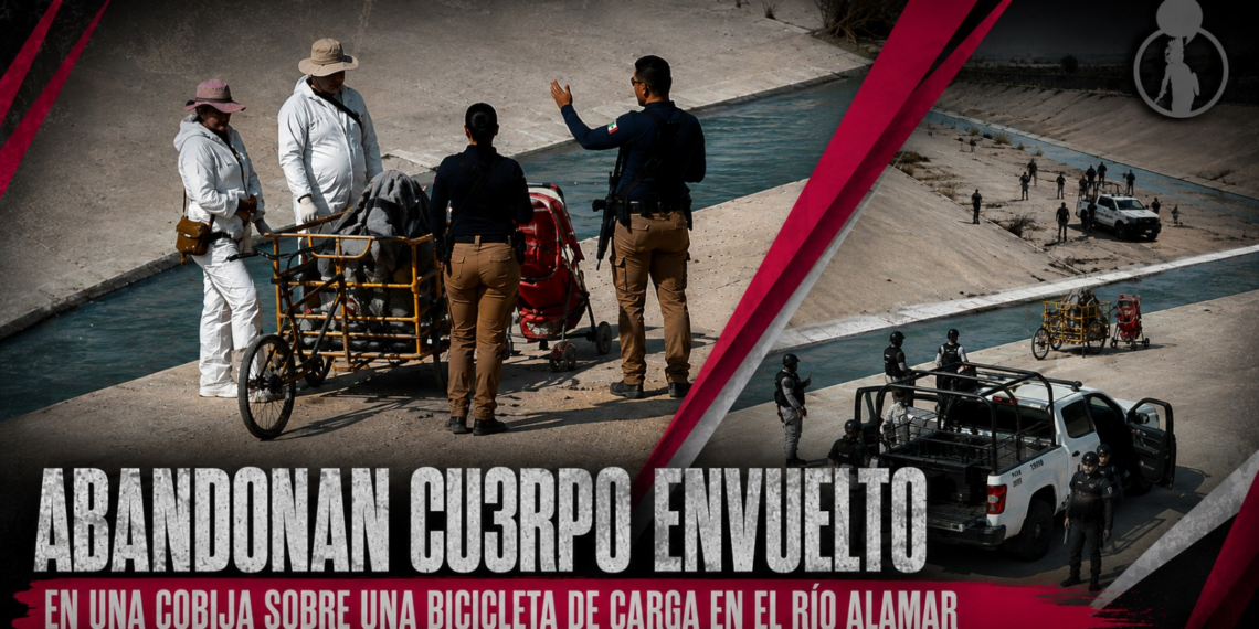 Abandonan cuerpo envuelto en una cobija sobre una bicicleta de carga en el Río Alamar