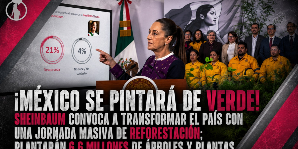 ¡México se pintará de verde! Sheinbaum convoca a transformar el país con una jornada masiva de reforestación; plantarán 6.6 millones de árboles y plantas