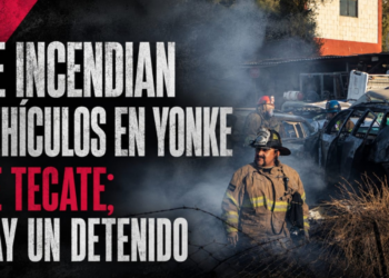 Se incendian vehículos en Yonke de Tecate; hay un detenido