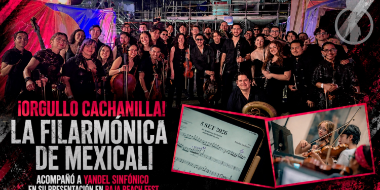 ¡Orgullo Cachanilla! La Filarmónica de Mexicali acompañó a Yandel Sinfónico en su presentación en Baja Beach Fest