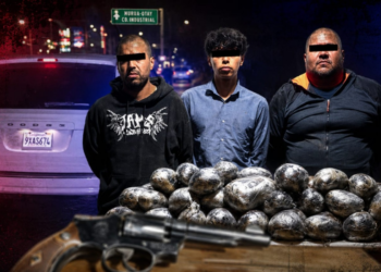 Municipales atoran a tres hombres con un revólver y 101 kilos de presunta heroína