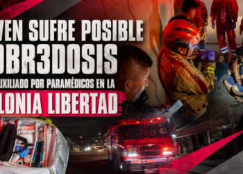 Joven sufre posible sobredosis y es auxiliado por paramédicos en la colonia Libertad