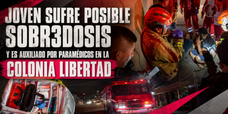 Joven sufre posible sobredosis y es auxiliado por paramédicos en la colonia Libertad