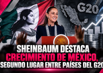 Sheinbaum destaca crecimiento de México, segundo lugar entre países del G20
