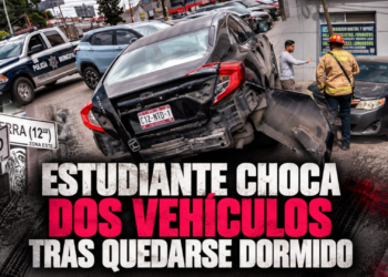 Estudiante de Xochicalco choca dos vehículos tras quedarse dormido; habría pasado la noche estudiando
