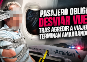 Pasajero obliga a desviar vuelo tras agredir a viajeros; terminan amarrándolo