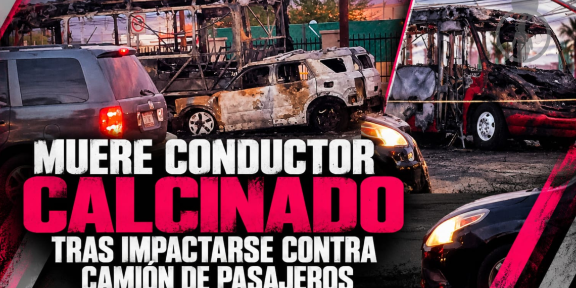 Muere conductor calcinado tras impactarse contra camión de pasajeros en carretera a San Felipe