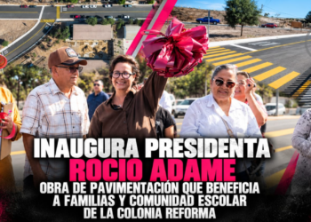 Inaugura Presidenta Rocio Adame obra de pavimentación que beneficia a familias y comunidad escolar de la colonia Reforma
