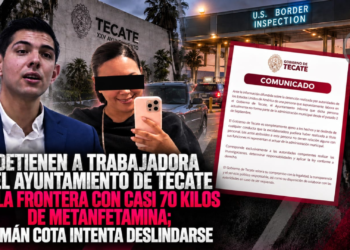 Detienen a trabajadora del Ayuntamiento de Tecate en la frontera con casi 70 kilos de metanfetamina; Román Cota intenta deslindarse