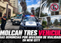 Remolcan tres vehículos tras denuncias por invasión de vialidades en New City