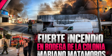 Fuerte incendio en bodega de la colonia Mariano Matamoros