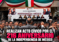 Realizan acto cívico por el 216 aniversario de la Independencia de México