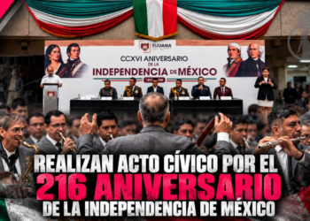 Realizan acto cívico por el 216 aniversario de la Independencia de México