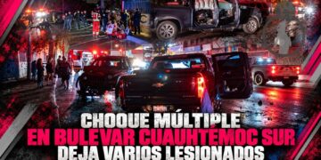 Choque múltiple en bulevar Cuauhtémoc Sur deja varios lesionados