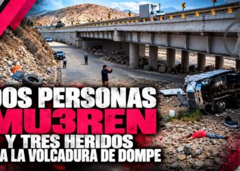 Dos personas mueren y tres heridos deja la volcadura de dompe en la carretera Tijuana-Tecate