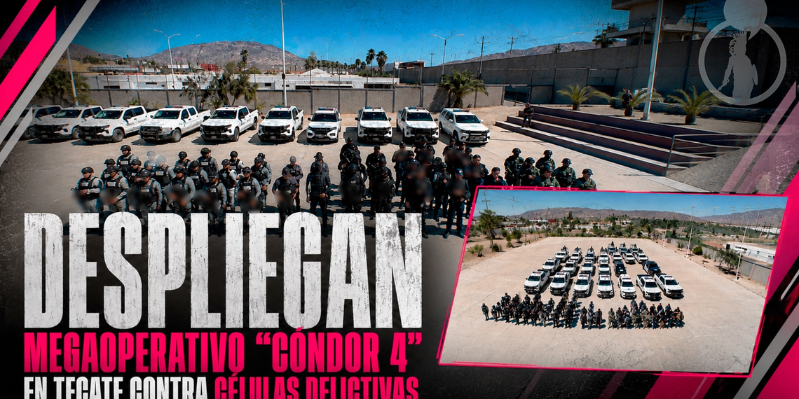 Despliegan megaoperativo “Cóndor 4” en Tecate contra células delictivas