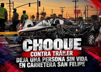 Choque contra tráiler deja una persona sin vida en carretera San Felipe