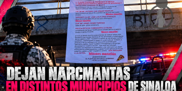Dejan narcomantas en distintos municipios de Sinaloa