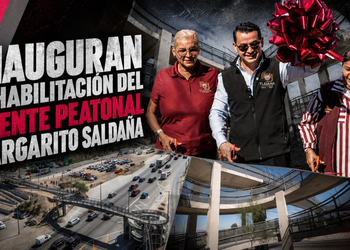 Inauguran rehabilitación del puente peatonal Margarito Saldaña