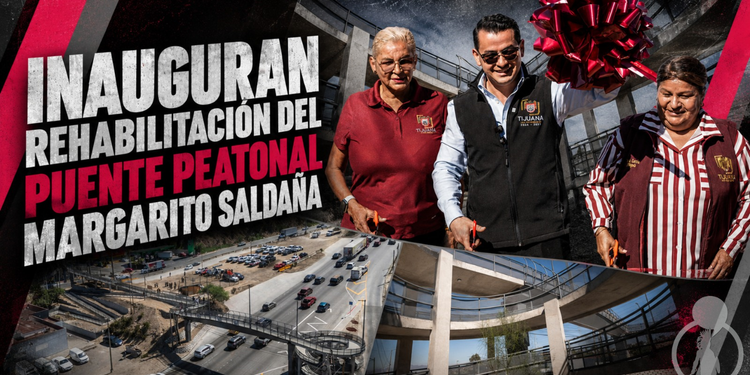 Inauguran rehabilitación del puente peatonal Margarito Saldaña