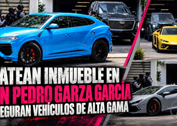 Catean inmueble en San Pedro Garza García y aseguran vehículos de alta gama