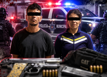 Pareja de alucines es detenida por municipales de Tijuana; les hallan una escuadra y cartuchos en una cangurera