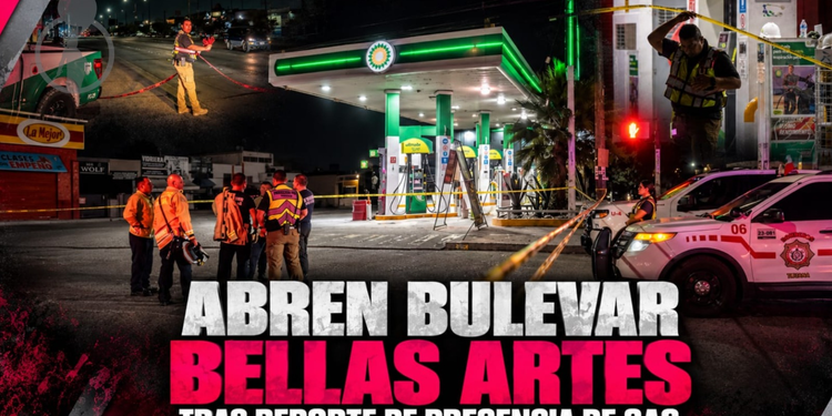 Abren bulevar Bellas Artes tras reporte de presencia de gas