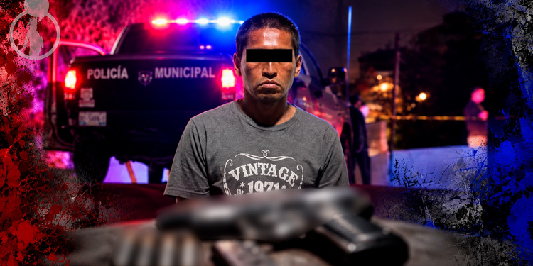 Municipales atoran a hombre armado que minutos antes había robado un celular