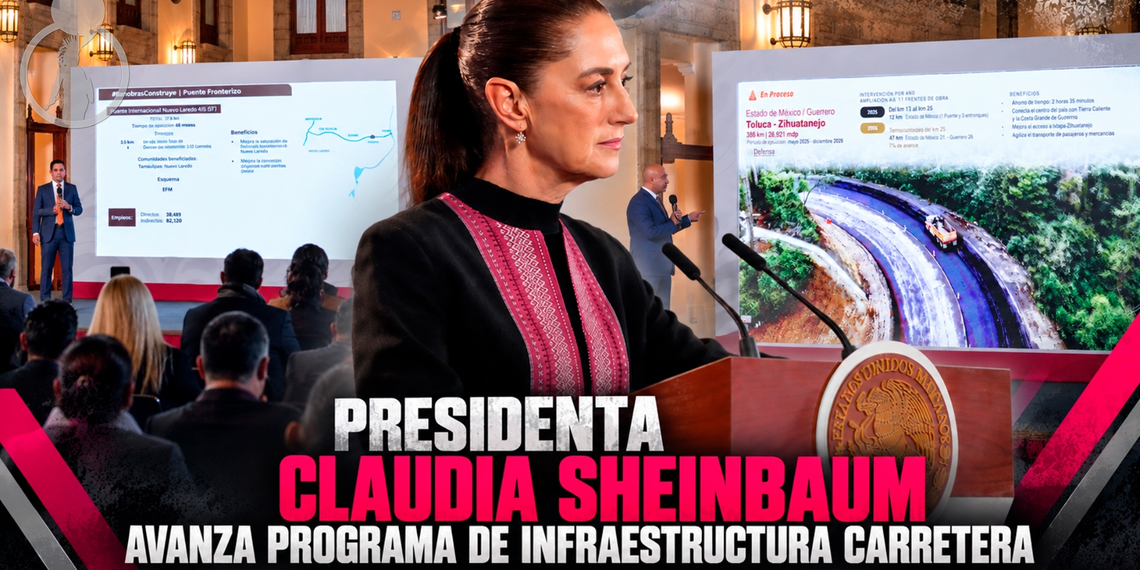 Sheinbaum destaca inversión para mejorar carreteras y caminos en México