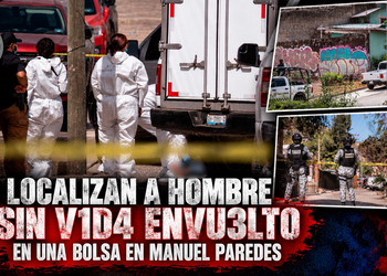 Localizan a hombre sin vida envuelto en una bolsa en Manuel Paredes