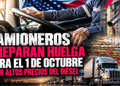 Camioneros preparan huelga para el 1 de octubre por altos precios del diésel