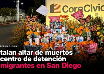 Instalan altar de muertos en centro de detención de migrantes en San Diego