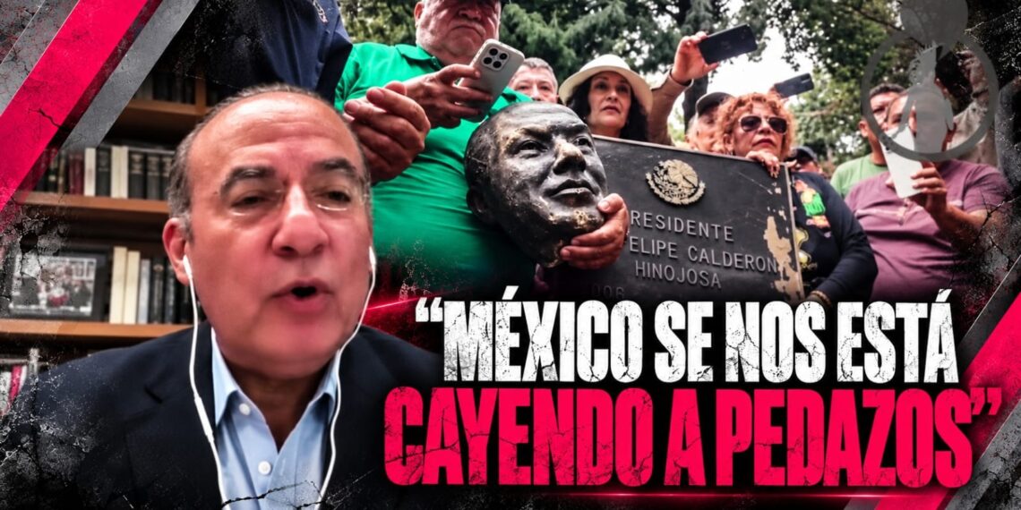 “México se nos está cayendo a pedazos”: Felipe Calderón tras decapitación de su estatua