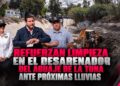 Refuerzan limpieza en el desarenador del Aguaje de la Tuna ante próximas lluvias