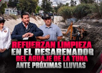 Refuerzan limpieza en el desarenador del Aguaje de la Tuna ante próximas lluvias