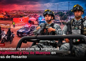 Implementan operativo de seguridad por Halloween y Día de Muertos en Playas de Rosarito