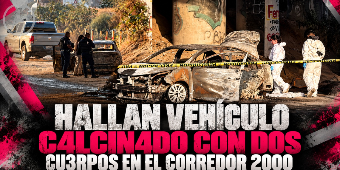 Hallan vehículo calcinado con dos cuerpos en el Corredor 2000