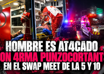 Hombre es atacado con arma punzocortante en el Swap Meet de la 5 y 10