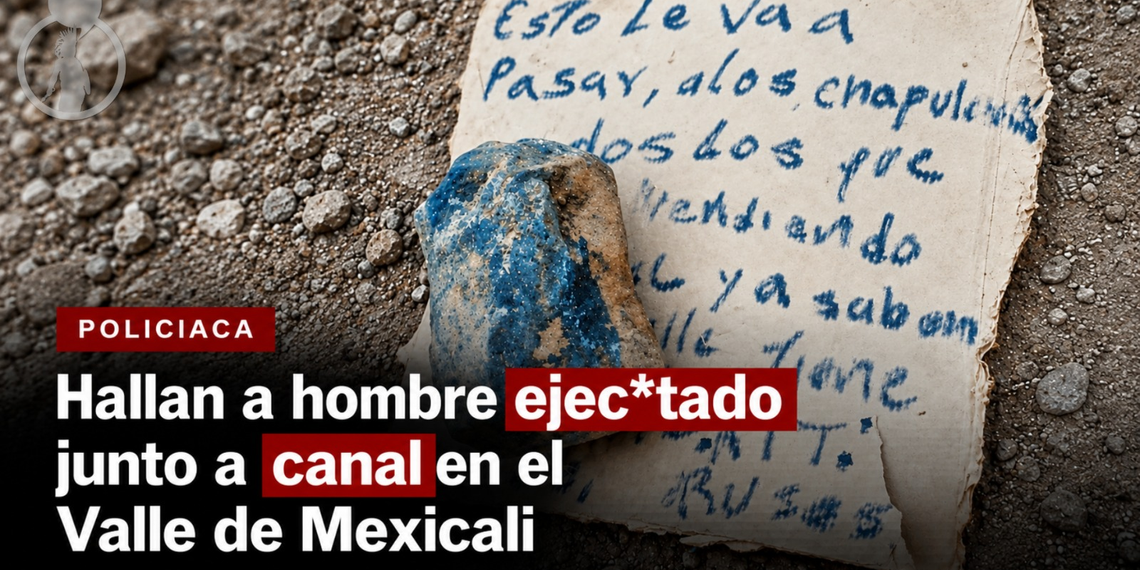 Hallan a hombre ejecutado junto a canal en el Valle de Mexicali